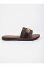 Brown Amber Patterned Slider Sandals, Image 4 of 8