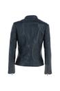 Navy 'lolita' Real Leather Mandarin Collar Biker Jacket, Image 4 of 5