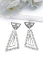 Silver Shimmering Geometric Dangle Earrings, Image 2 of 4