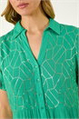 Jade V-Neck Sequin Button Midi Dress, Image 5 of 5