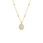 Gold Moonstone Sterling Silver Pendant Necklace With Beaded Chain, Image 1 of 4