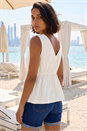 Ivory  Dusk Trim Detail V-Neck Top, Image 2 of 4