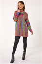 Multi  Boucle Stripe Cowl Neck Jumper, Image 2 of 5