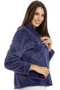 Navy Camille Lingerie Navy Button Up Rose Embossed Bed Jacket, Image 3 of 5
