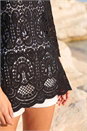 Black Cotton Crochet Tunic Top, Image 4 of 4