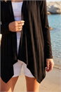 Black Waterfall Front Jersey Cardigan, Image 4 of 4