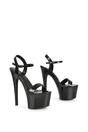 Black XY LONDON Black 'Matilda' Statement Strappy Sky High Stiletto Platform Heels, Image 4 of 4