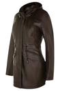 Brown Infinity Leather Brown Hooded Parka Jacket-Oakengates, Image 2 of 5