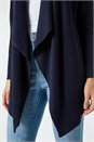 Navy  Waterfall Front Knitted Cardigan, Image 5 of 5