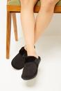 Black Suede Teddy Faux Fur Lined Slippers - Renavia, Image 2 of 2