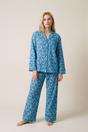 Sky Blue The Night Store Sky Blue Celestial Cotton Pyjama Trouser Set, Image 1 of 4