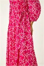 Pink Heart Print Midi Dress, Image 7 of 7