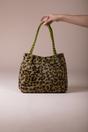 Green Leopard Faux Fur Tote, Image 2 of 4