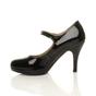 Black AJVANI Black High Heel Mary Jane CourtShoes, Image 3 of 6