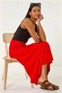 Red A-Line Pull On Stretch Skirt, Image 2 of 5