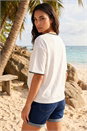 Ivory  Blanket Stitch Oversized T-Shirt, Image 2 of 4
