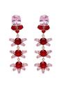 Pink Diva Floral Dangle Earrings, Image 1 of 5