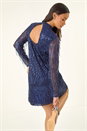 Navy Blue  Dusk All Over Fringe Shift Dress, Image 2 of 5