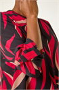 Red Abstract Cut Away Neck Top, Image 5 of 5