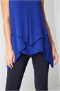 Royal Blue Sleeveless Asymmetric Hem Top, Image 3 of 4