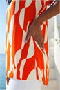 Orange Geometric Print Woven Top, Image 4 of 4