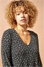 Black Floral Print Smock Dress, Image 3 of 4