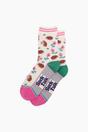 Cream Floral Hedgehog Bamboo Socks, Image 3 of 4