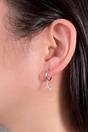 Silver Whale Tail Hoops Just For You Gift, Image 2 of 4