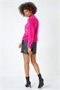 CERISE Fluffy Sequin Embellished Jumper, Image 4 of 6