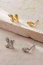 Silver Mia Gioielli Silver Sterling Silver Olive Leaf Mismatched Studs, Image 1 of 3