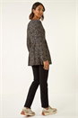 Black Printed Snit Jersey Top, Image 3 of 6