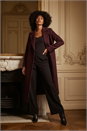 Burgundy Textured Buttoned Boucle Coat, Image 1 of 6