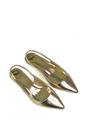 Gold XY LONDON Gold 'Avalone' Pointed Toe Sling Back Kitten Heel Sandals, Image 4 of 5