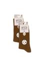 Brown 6 Pack Embroidered Crew Socks, Image 2 of 3