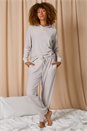 Light Grey Velour Hoodie Lounge Set, Image 7 of 8