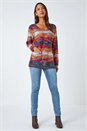 Multi  Mixed Yarn Pocket Detail Jumper , Image 2 of 5
