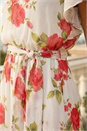 Ivory  Chiffon Floral Split Sleeve Midi Dress, Image 4 of 4