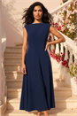 Navy  Fit & Flare Midi Dress, Image 2 of 4