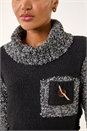 Black Textured Pocket Knit Jumper, Image 5 of 5