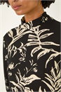 Black Floral High Neck Swing Top, Image 5 of 5