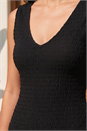 Black Petite Textured Bodycon Dress, Image 4 of 4