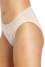 Beige Camille Lingerie Beige 3 Pack Lace Front HI-Leg Briefs, Image 1 of 3