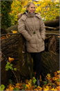 Mocha Faux Fur Padded Belt Coat, Image 2 of 3