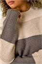 Natural  Curve Colour Block Stripe Knit Jumper, Image 5 of 7