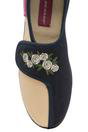 Blue Ladies Adjustable Wide Fit Floral Slippers, Image 5 of 5