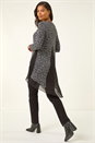 Black Spot Print Chiffon Hem Stretch Top, Image 3 of 5