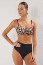 Multi Leopard Print Underwired High Waist Bikini Set, Image 1 of 4
