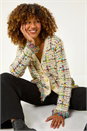 Ivory Textured Fringe Knit Cardigan, Image 1 of 4