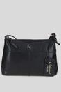 Black 'Delilah' Elegant Real Leather Crossbody Bag, Image 1 of 4