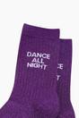 Purple Dance All Night Combed Cotton Glitter Socks, Image 2 of 4